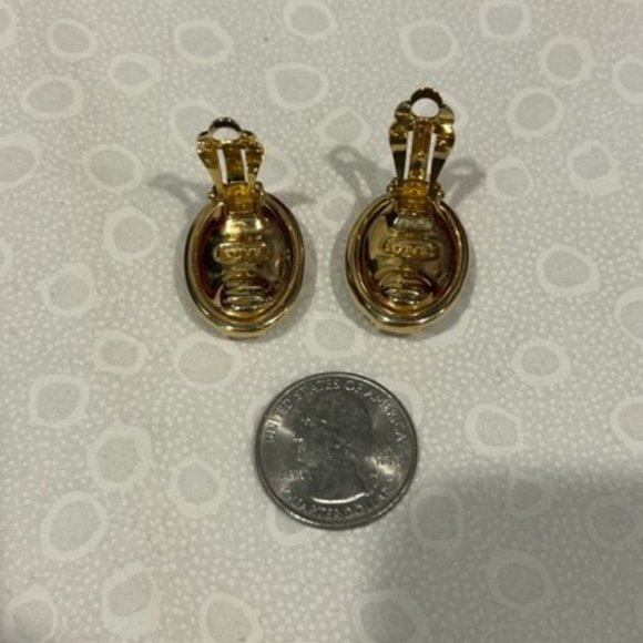 S.A.L SWAROVSKI Clear Crystal Gold EARRINGS - Picture 8 of 11